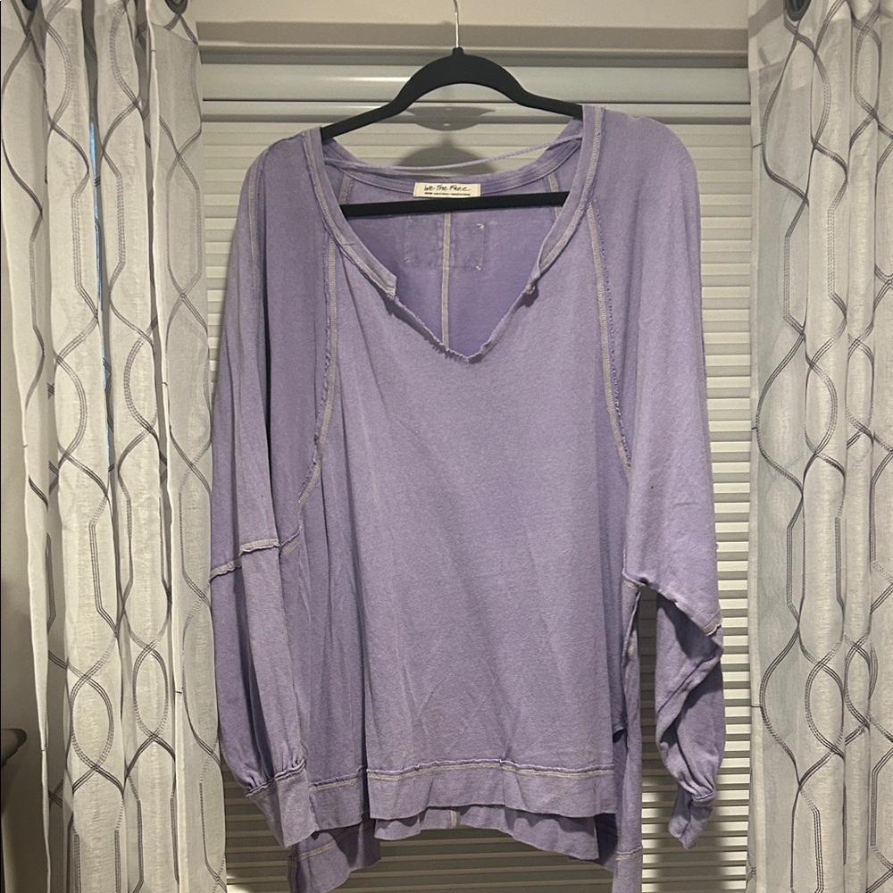 We The Free Lavender flowy Long Sleeve Shirt med